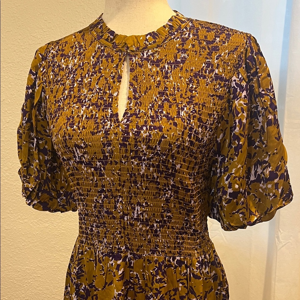 La Joie Floral Puff Sleeve Midi Dress - Picture 2 of 14